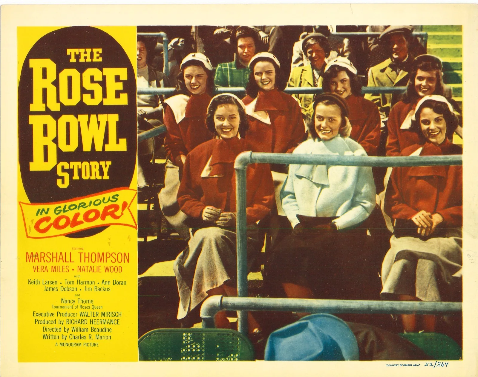 The Rose Bowl 2x ORIGINAL US Lobby Cards Natalie Wood Vera Miles 1952, изображение 3