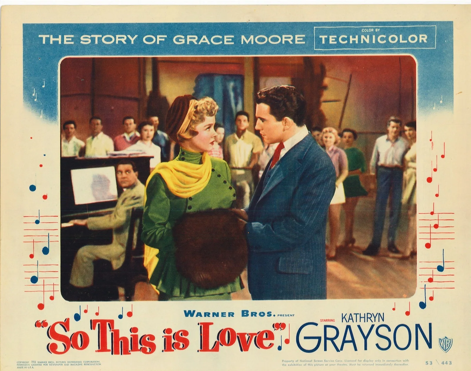 So This is Love 3x ORIGINAL US Lobby Cards Kathryn Grayson Grace Moore 1953, image 2
