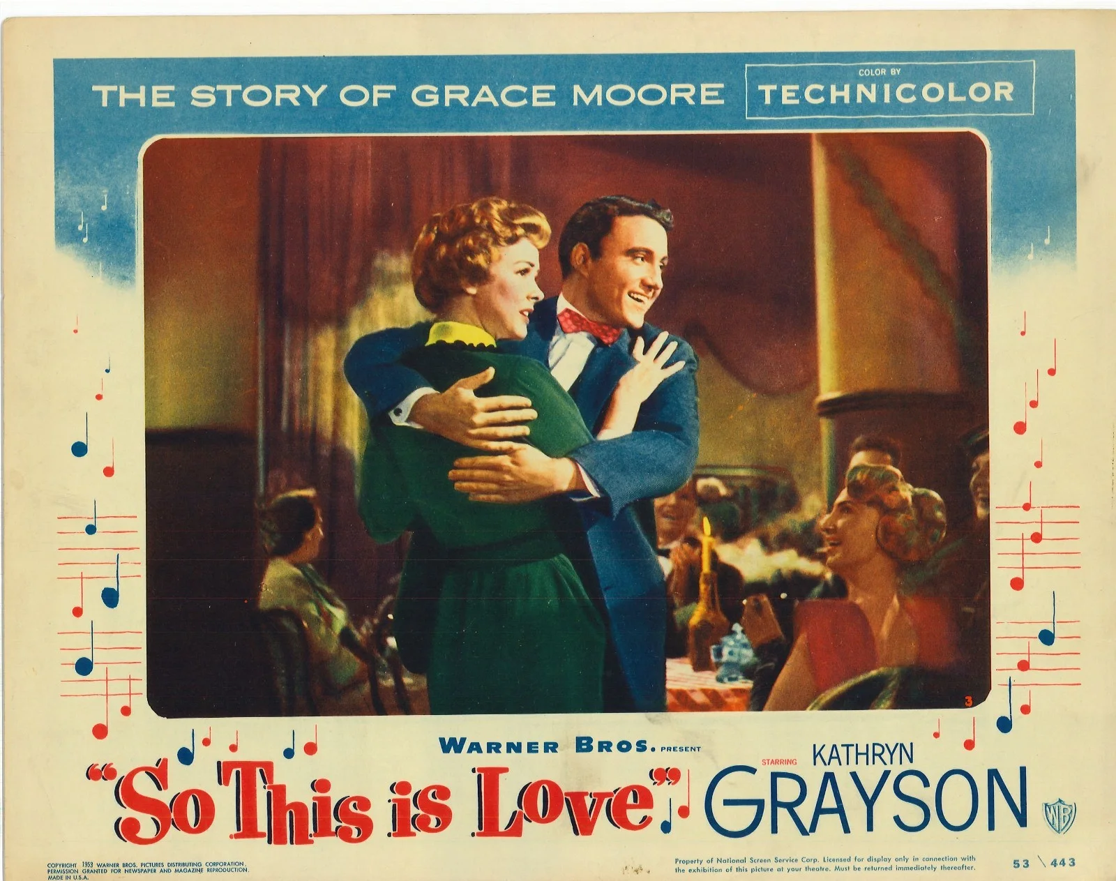 So This is Love 3x ORIGINAL US Lobby Cards Kathryn Grayson Grace Moore 1953, image 3