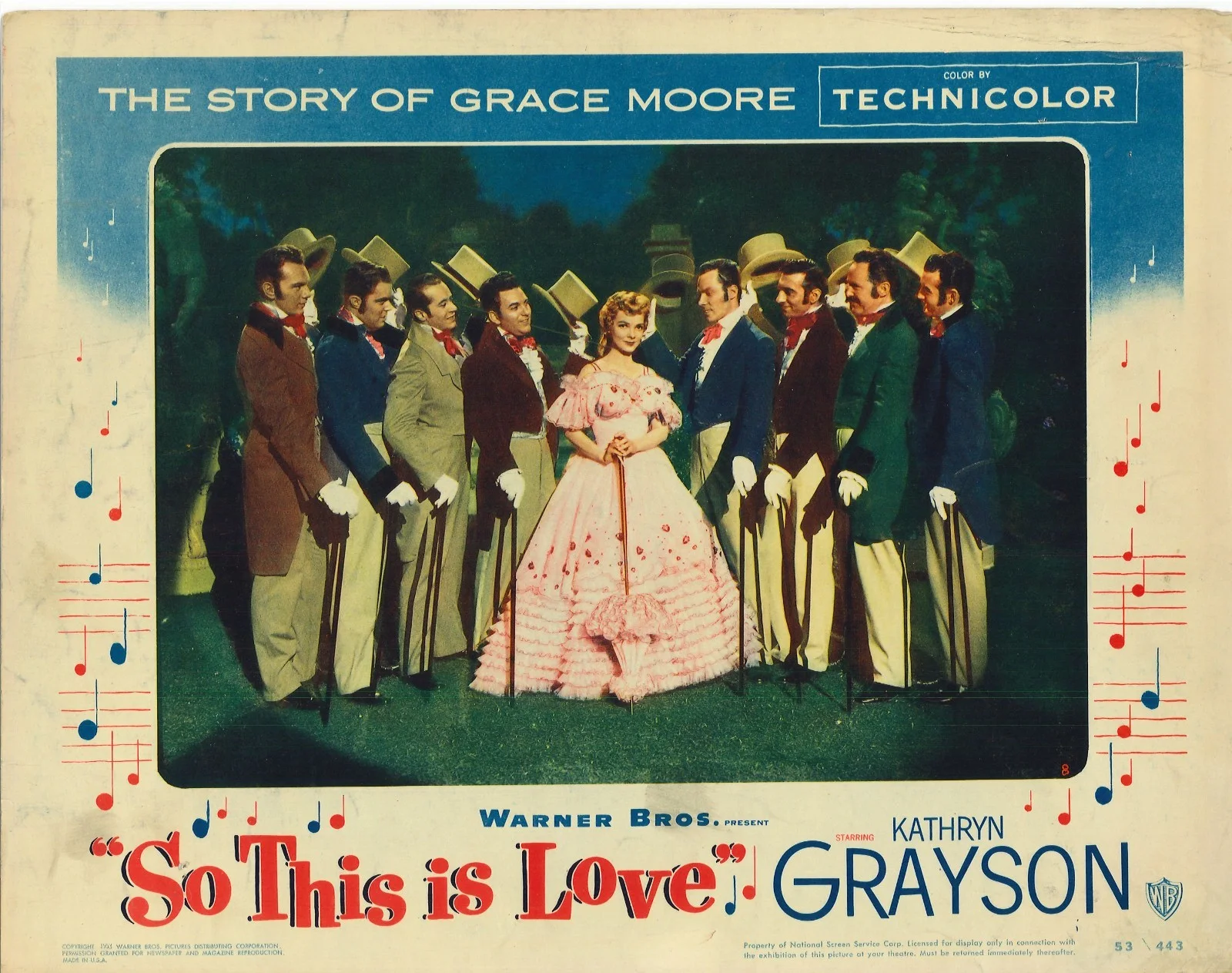 So This is Love 3x ORIGINAL US Lobby Cards Kathryn Grayson Grace Moore 1953, image 4