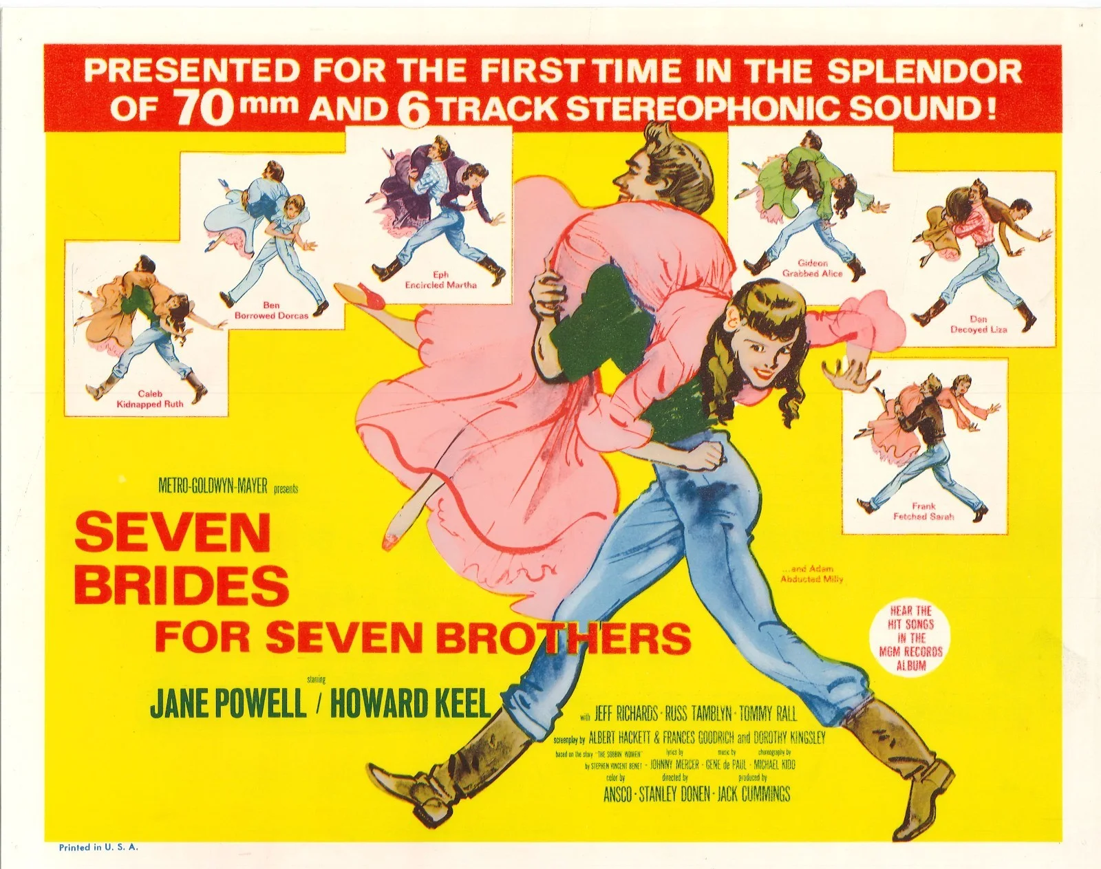 Seven Brides for Seven Brothers 8x ORIGINAL US Lobby Cards Jane Powell RR, image 2