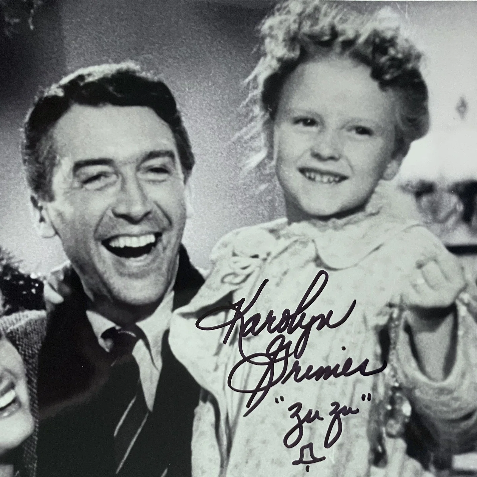 Karolyn Grimes — IT’S A WONDERFUL LIFE Signed 8x10 / KAROLYN GRIMES as Zuzu Bailey / BELL DRAWING