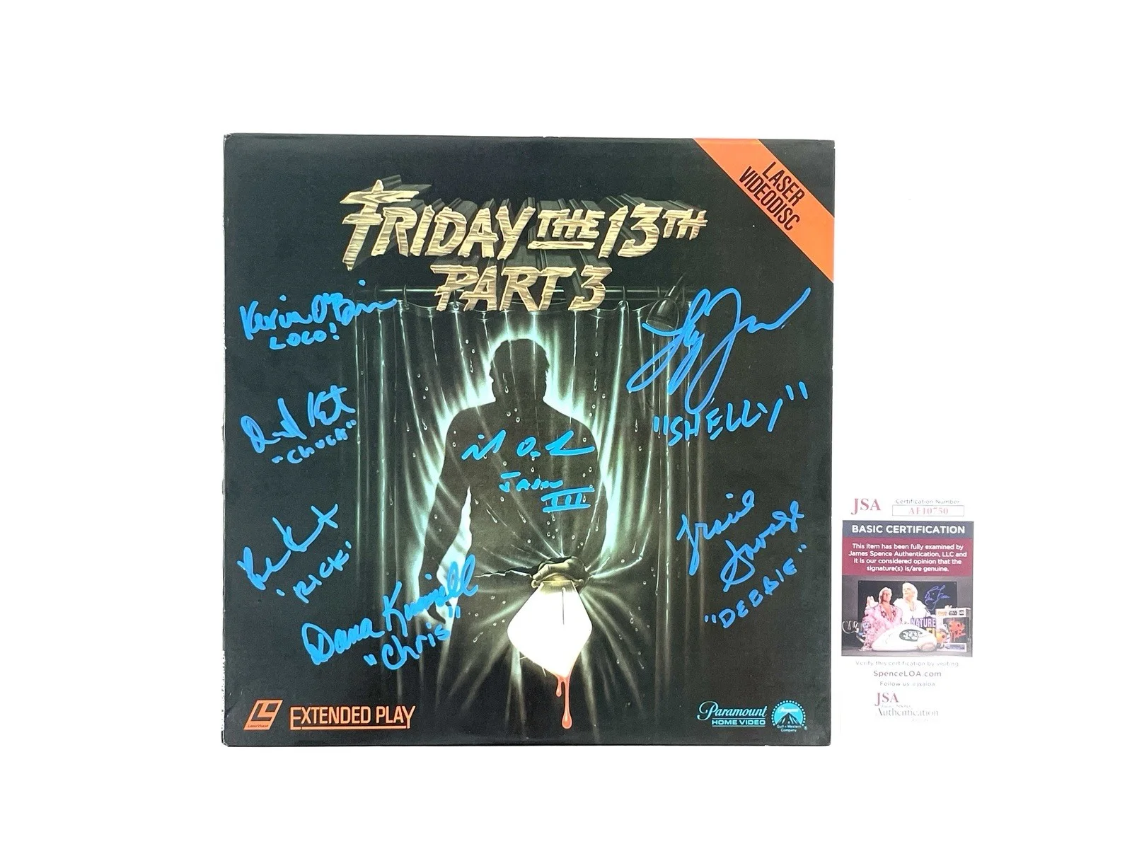 Mike DeLuna — Friday The 13th Part 3 Rare Signed Laserdisc Movie by 7 Cast Members Autographed