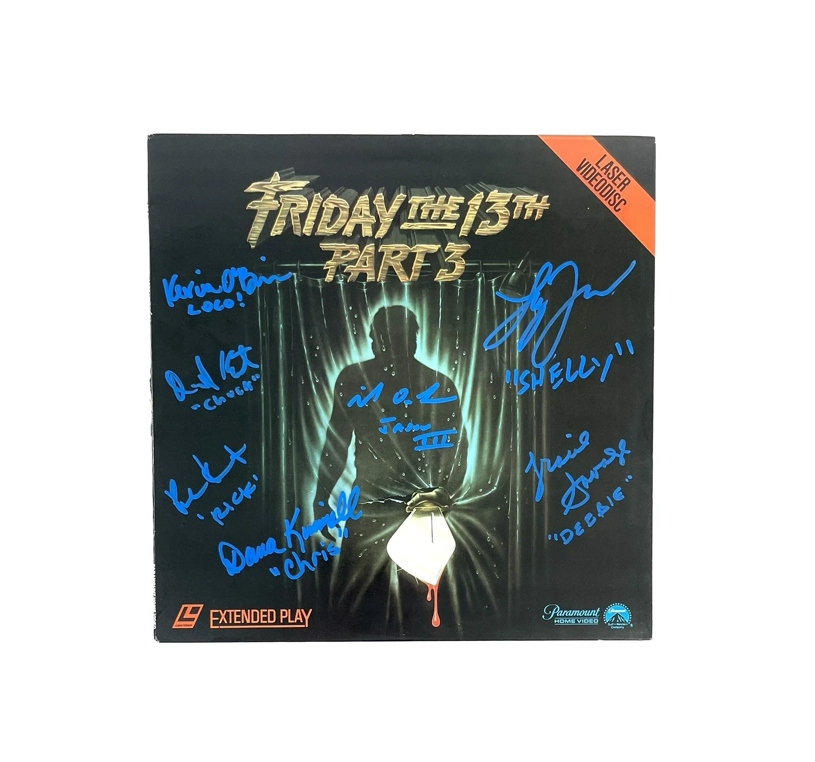Mike DeLuna — Friday The 13th Part 3 Rare Signed Laserdisc Movie by 7 Cast Members Autographed, image 2