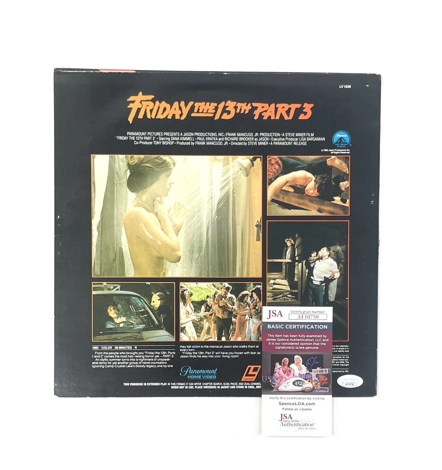 Mike DeLuna — Friday The 13th Part 3 Rare Signed Laserdisc Movie by 7 Cast Members Autographed, image 3