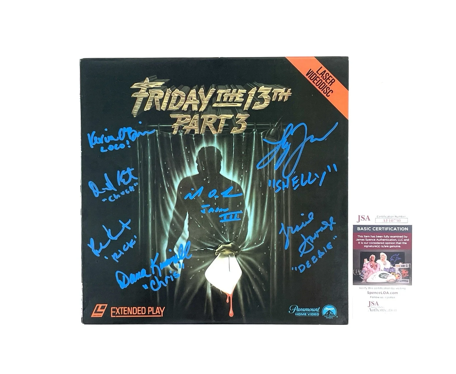 Mike DeLuna — Friday The 13th Part 3 Rare Signed Laserdisc Movie by 7 Cast Members Autographed, image 4