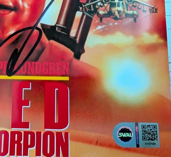 DOLPH LUNDGREN signed 8X10 PHOTO Red Scorpion movie SWAU COA, image 2