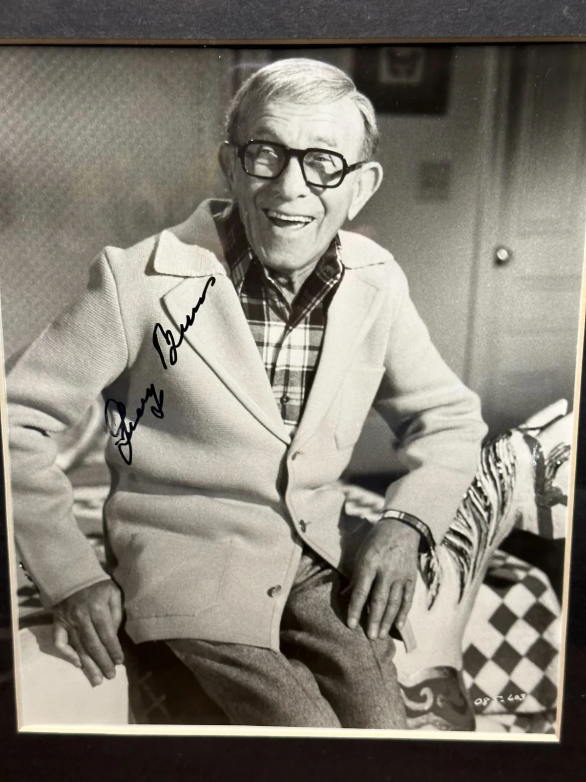 George Burns Autographed Black and White Photograph Tv Movie Star God No COA, изображение 2