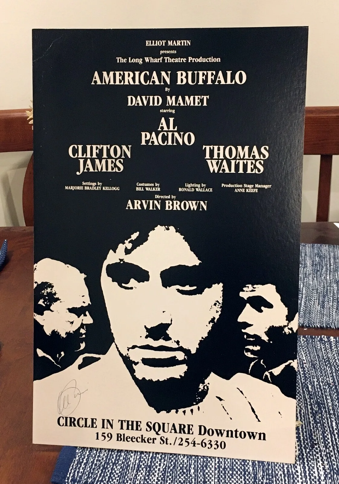 1981 AL PACINO VINTAGE AUTOGRAPHED AMERICAN BUFFALO LOBBY POSTER 22x14-VERY RARE, изображение 3