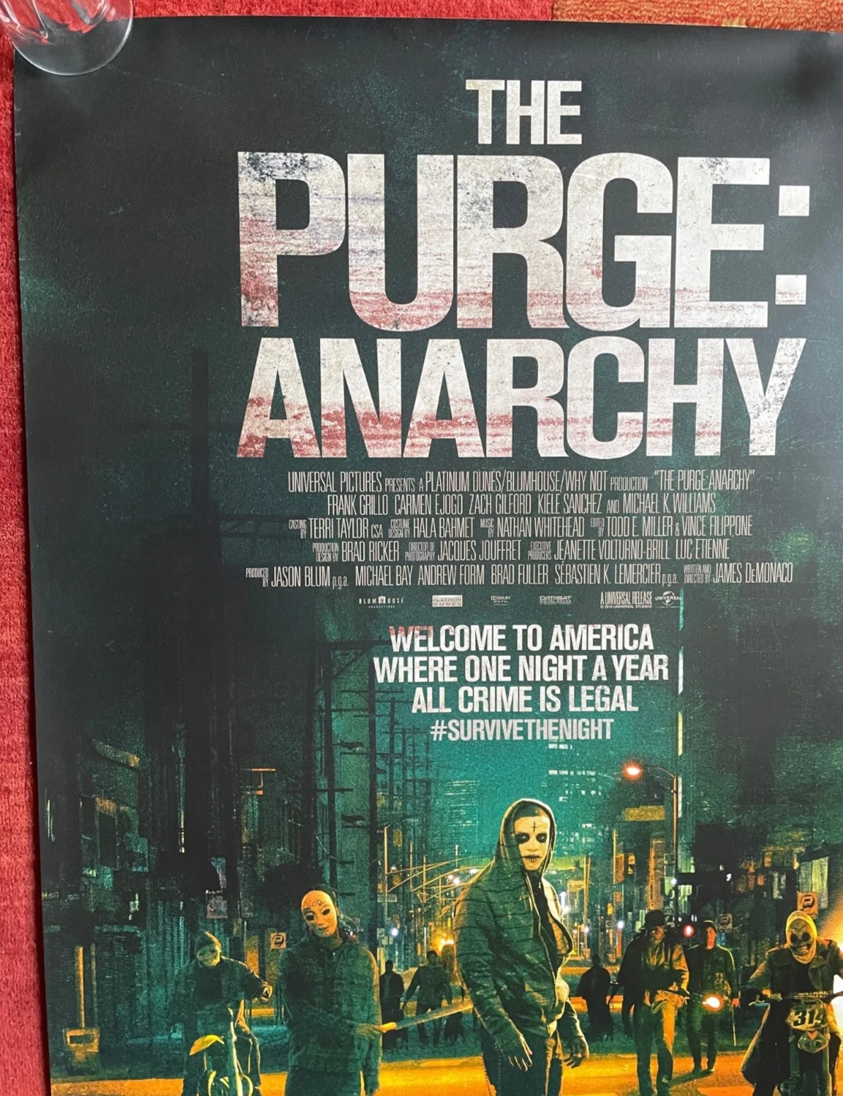 The Purge: Anarchy (2014) Original Advance UK One Sheet Movie Poster, image 2