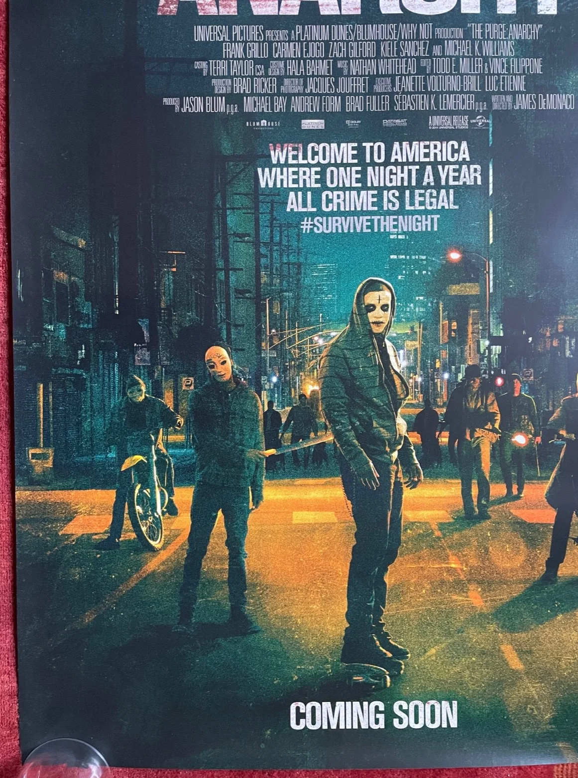 The Purge: Anarchy (2014) Original Advance UK One Sheet Movie Poster, image 4