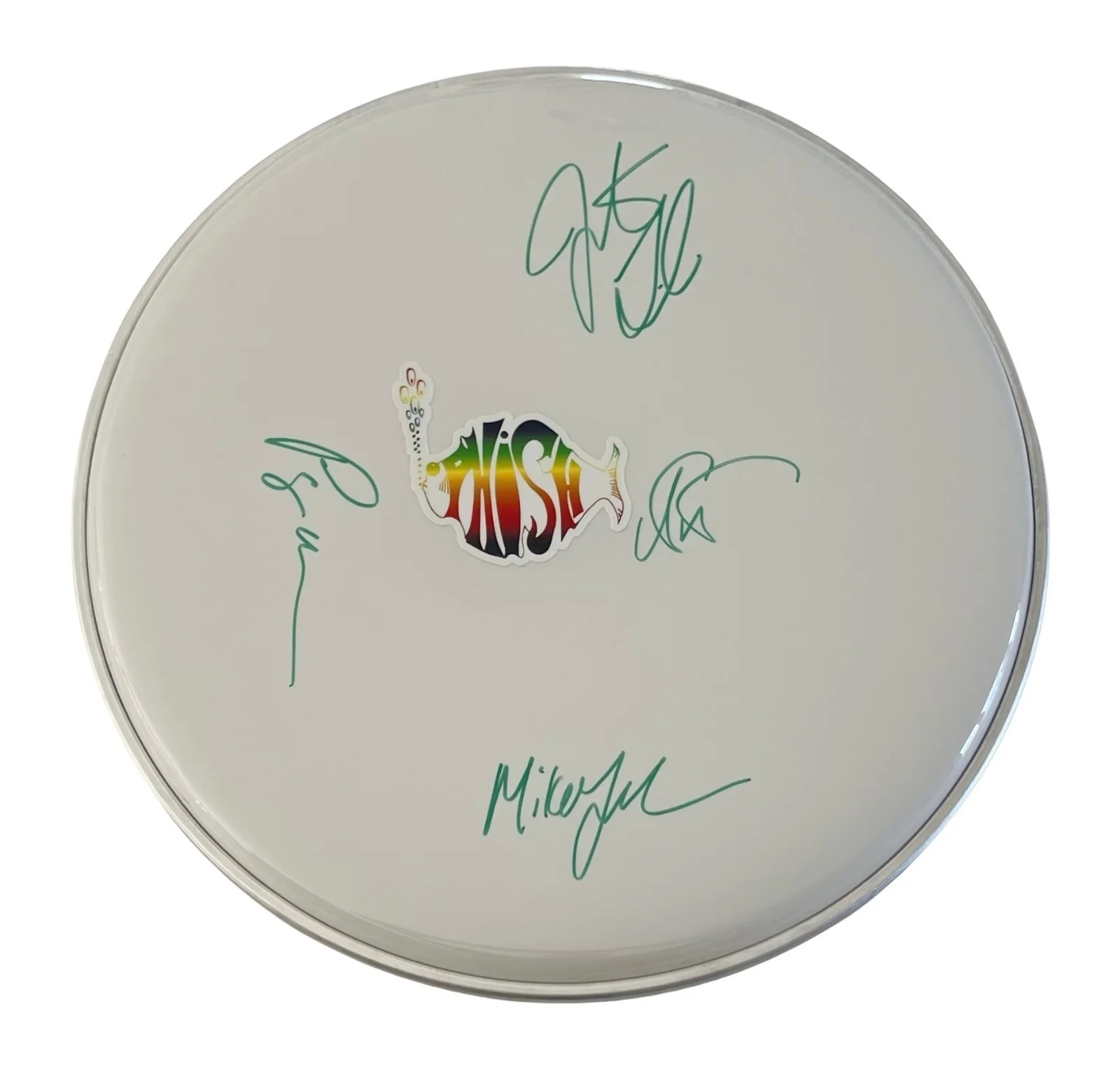PHISH x4 TREY ANASTASIO JON FISHMAN Band Signed 12" Drumhead ROGER EPPERSON COA, image 2