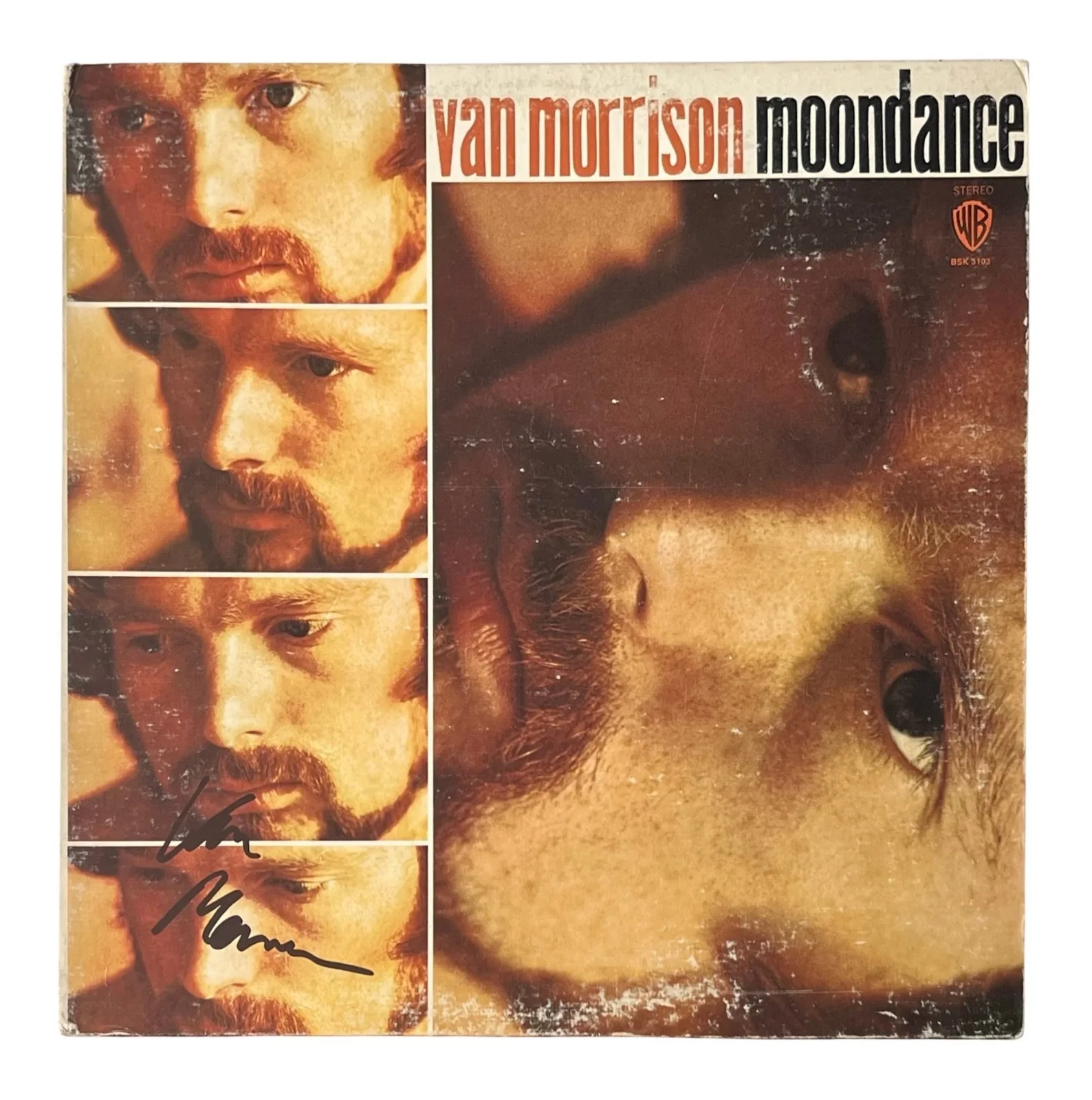 VAN MORRISON Signed MOONDANCE Vinyl Record ROGER EPPERSON COA, image 2