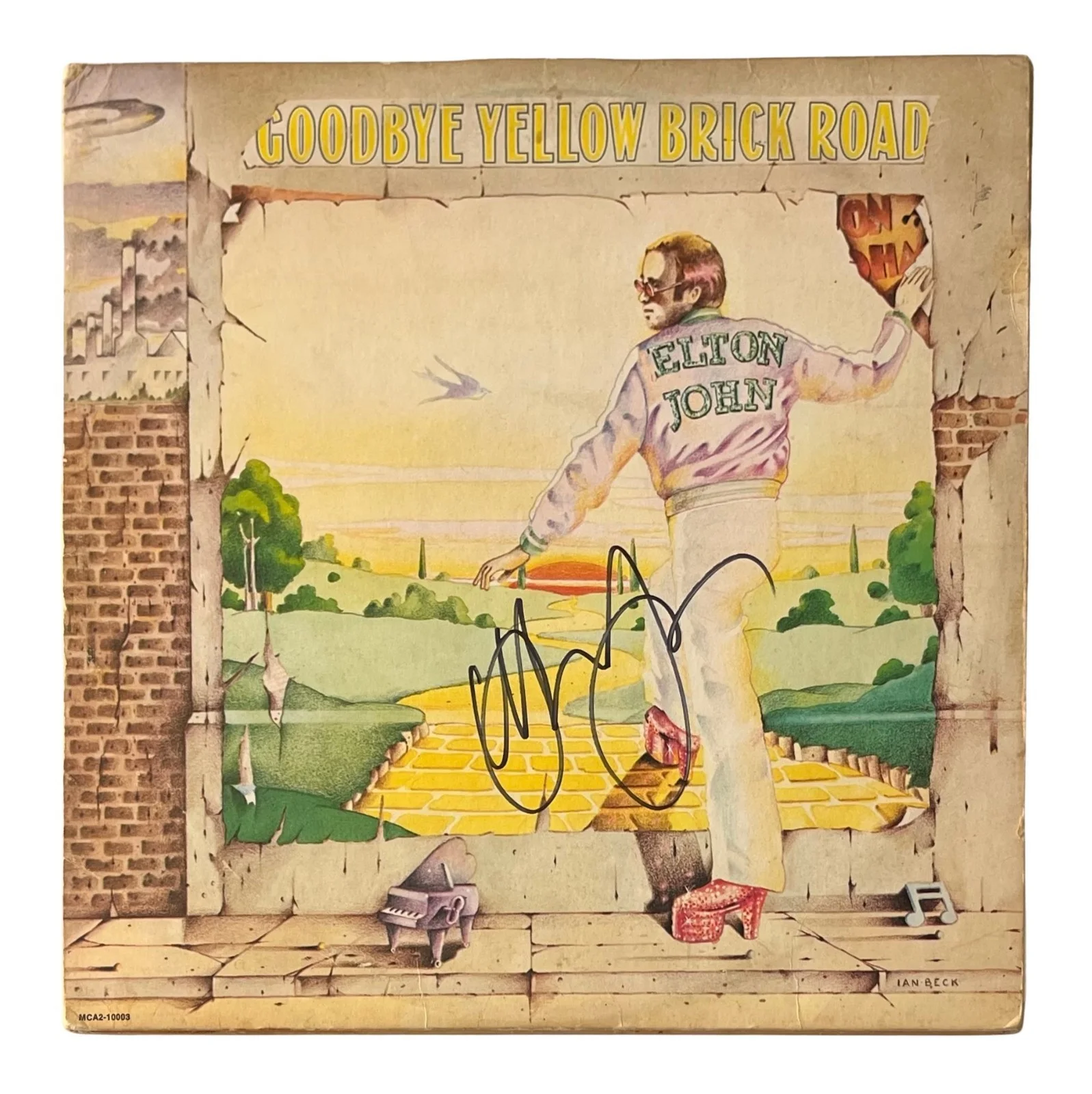 ELTON JOHN Signed GOODBYE YELLOW BRICK ROAD Vinyl Record ROGER EPPERSON COA, image 2
