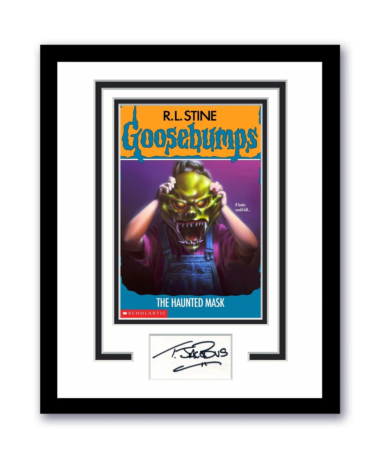 Tim Jacobus — Goosebumps Tim Jacobus Autograph Signed 11x14 Framed Photo The Haunted Mask ACOA
