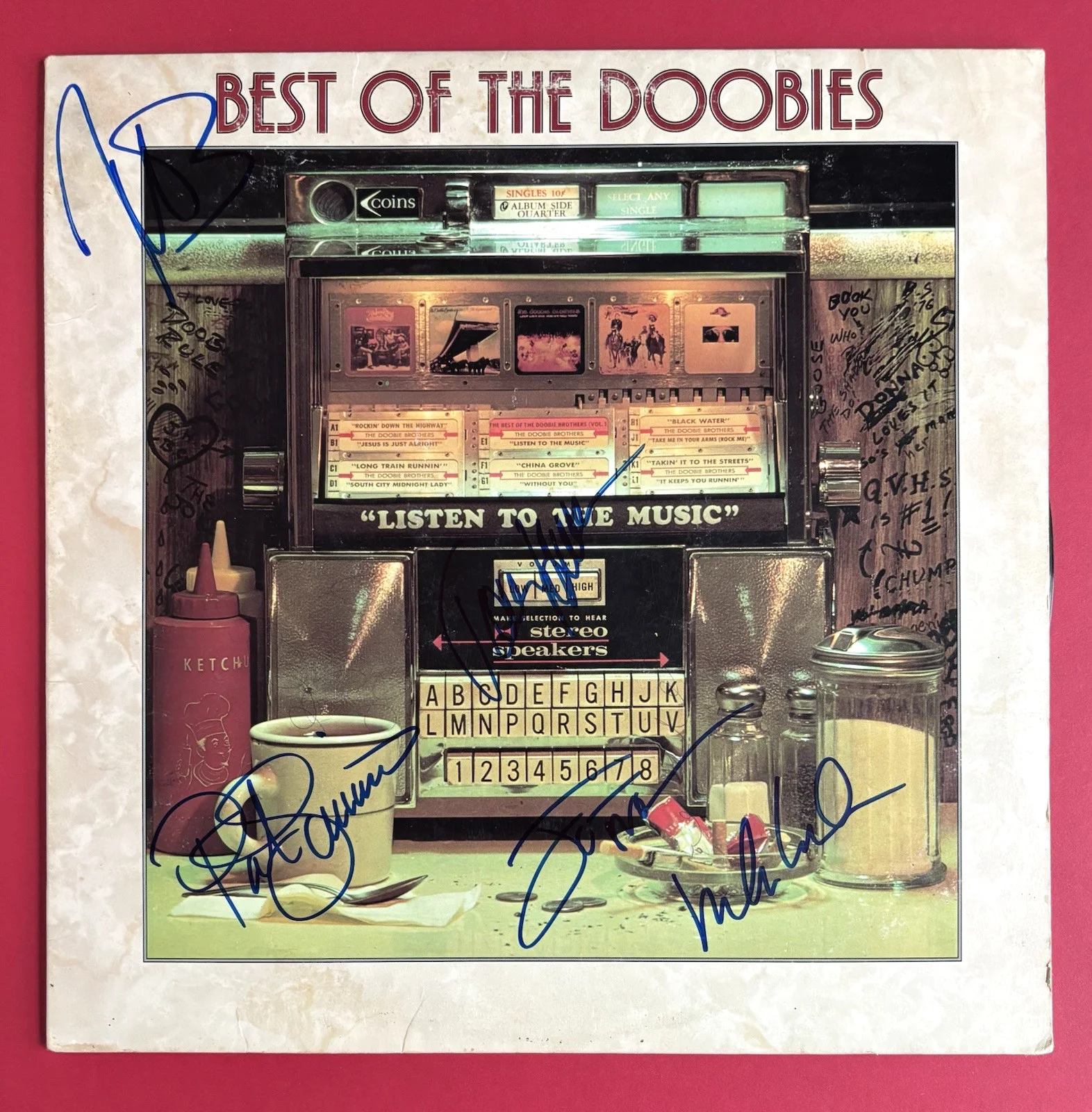 DOOBIE BROTHERS Signed x5 Vinyl Record JSA COA MICHAEL McDONALD Pat TOM Skunk, image 2