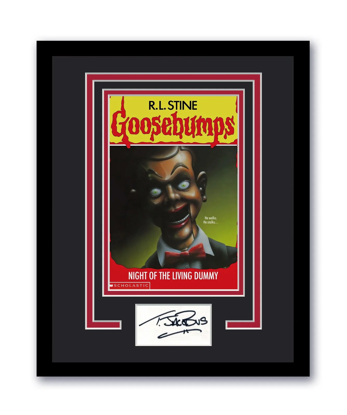 Tim Jacobus — Goosebumps Tim Jacobus Autographed 11x14 Framed Photo Night Of Living Dummy ACOA