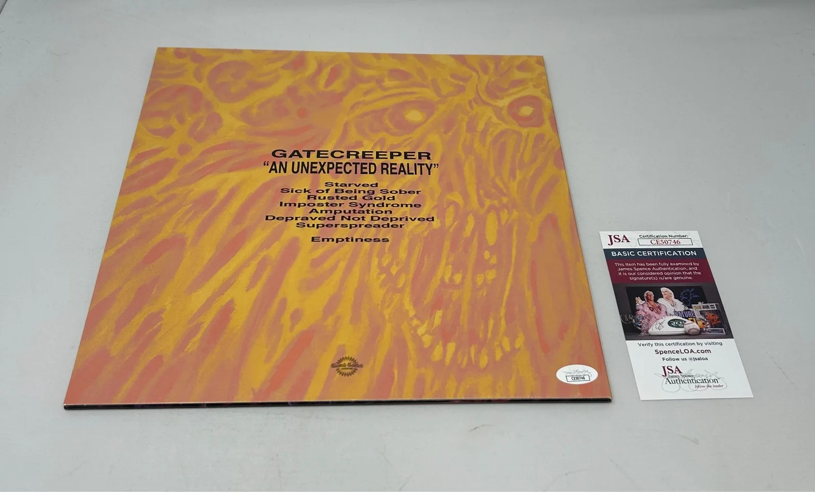 Gatecreeper signed An Unexpected Reality Album JSA COA, image 2