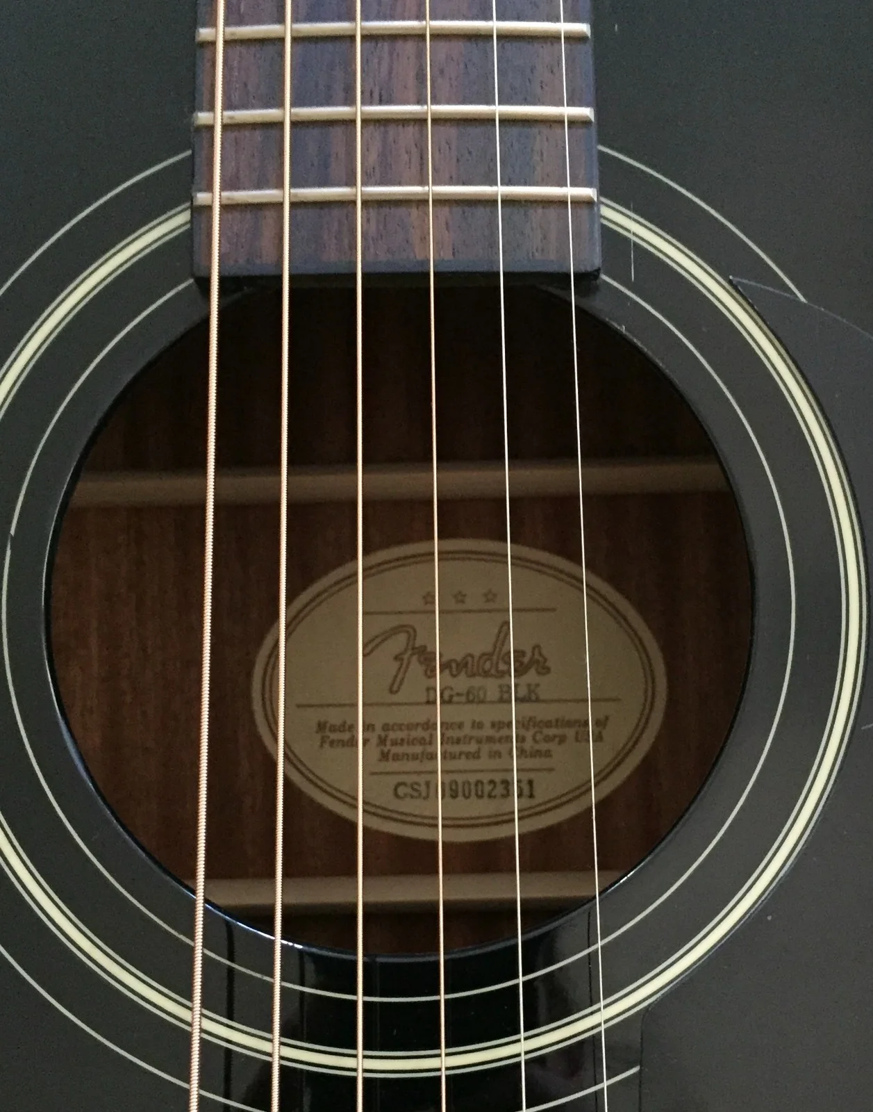 LIONEL RICHIE "HELLO" SIGNED FENDER DG-60 BLK BLACK GUITAR FULL SIZE NEW IN BOX, image 5