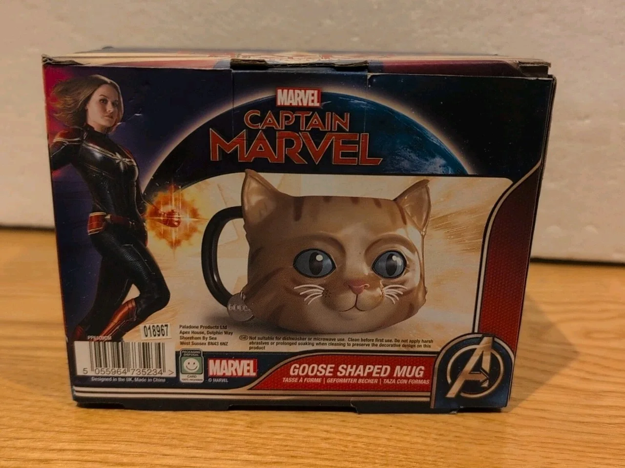 Captain Marvel Goose Cat Shaped 3d Ceramic Mug Official Merchandise Paladone New, image 4