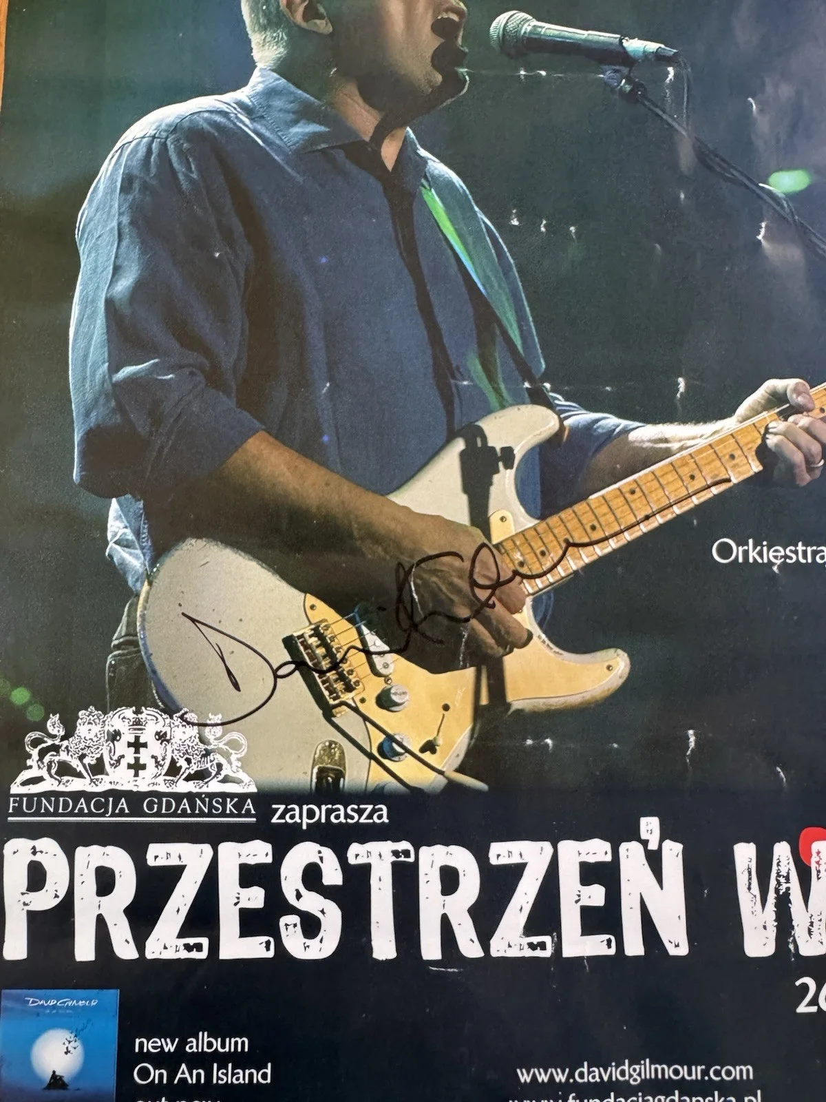 David Gilmour Autographed Signed Poster JSA Pink Floyd, image 2