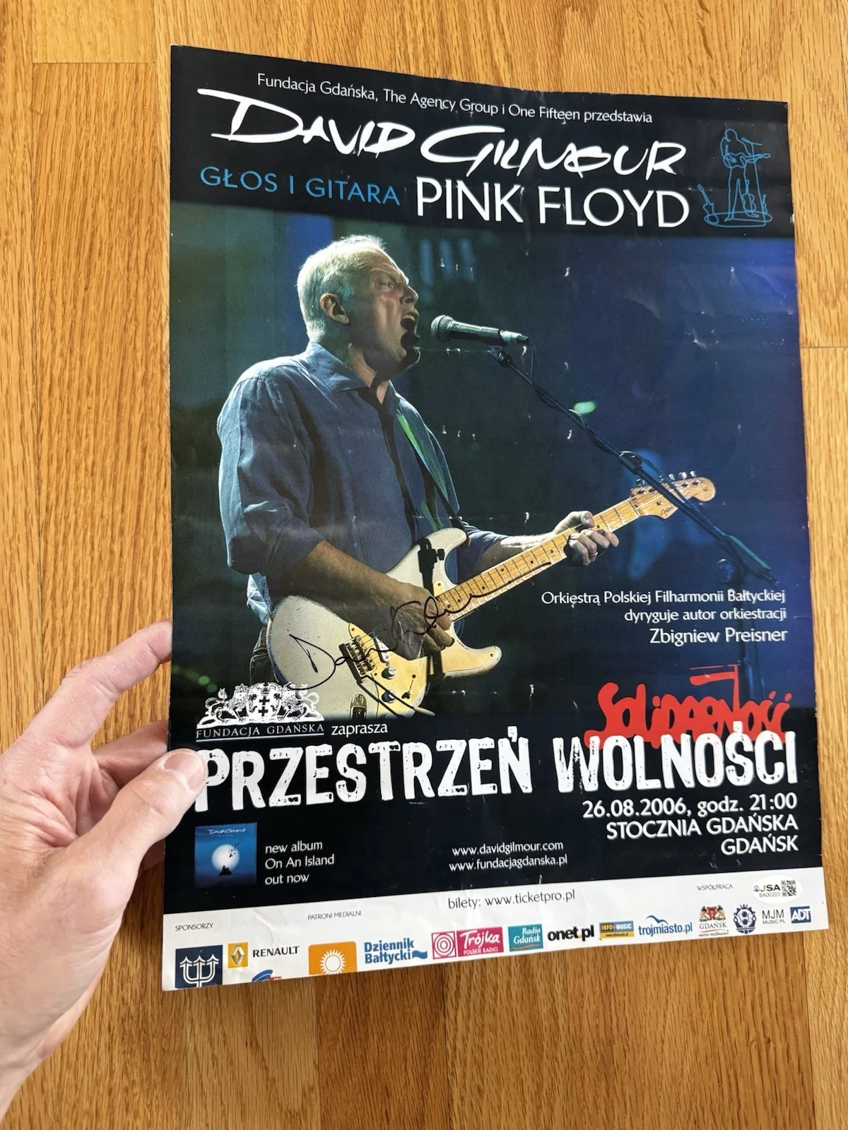 David Gilmour Autographed Signed Poster JSA Pink Floyd, image 4