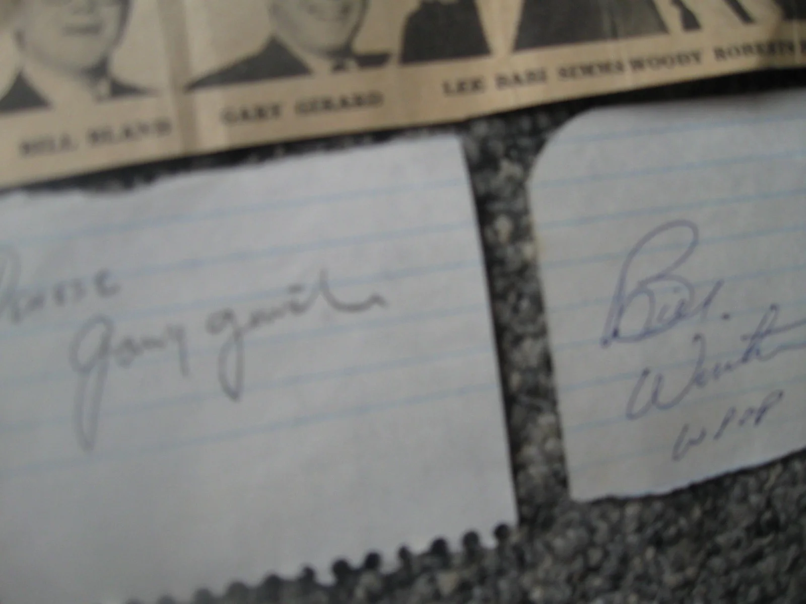 CT AREA RADIO DJ's — CT RADIO DJ'S VINTAGE NEWSPAPER ARTICLE & (4)AUTOGRAPHS Rusty Woody Gary Bill, image 3