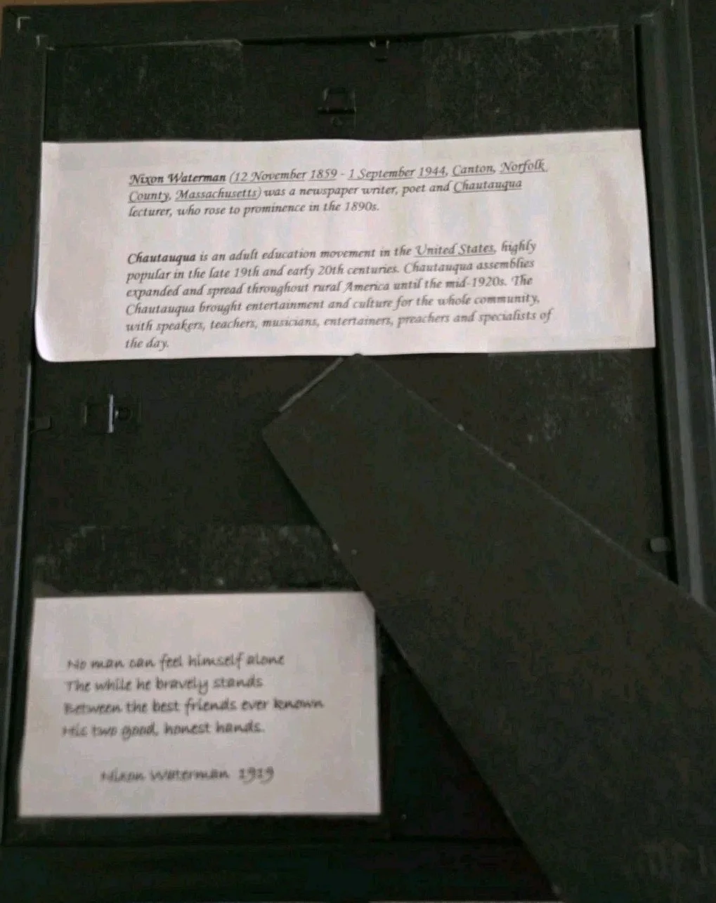 Nixon Waterman — Nixon Waterman Signed Poem "Linden Street" 1939 Framed, изображение 4