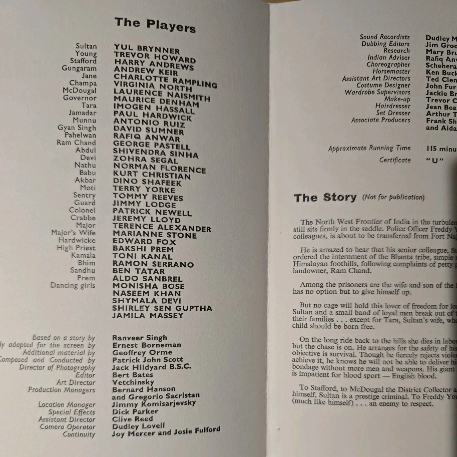 THE LONG DUEL 1967 UK press booklet Yul Brynner Charlotte Rampling Trevor Howard, изображение 2