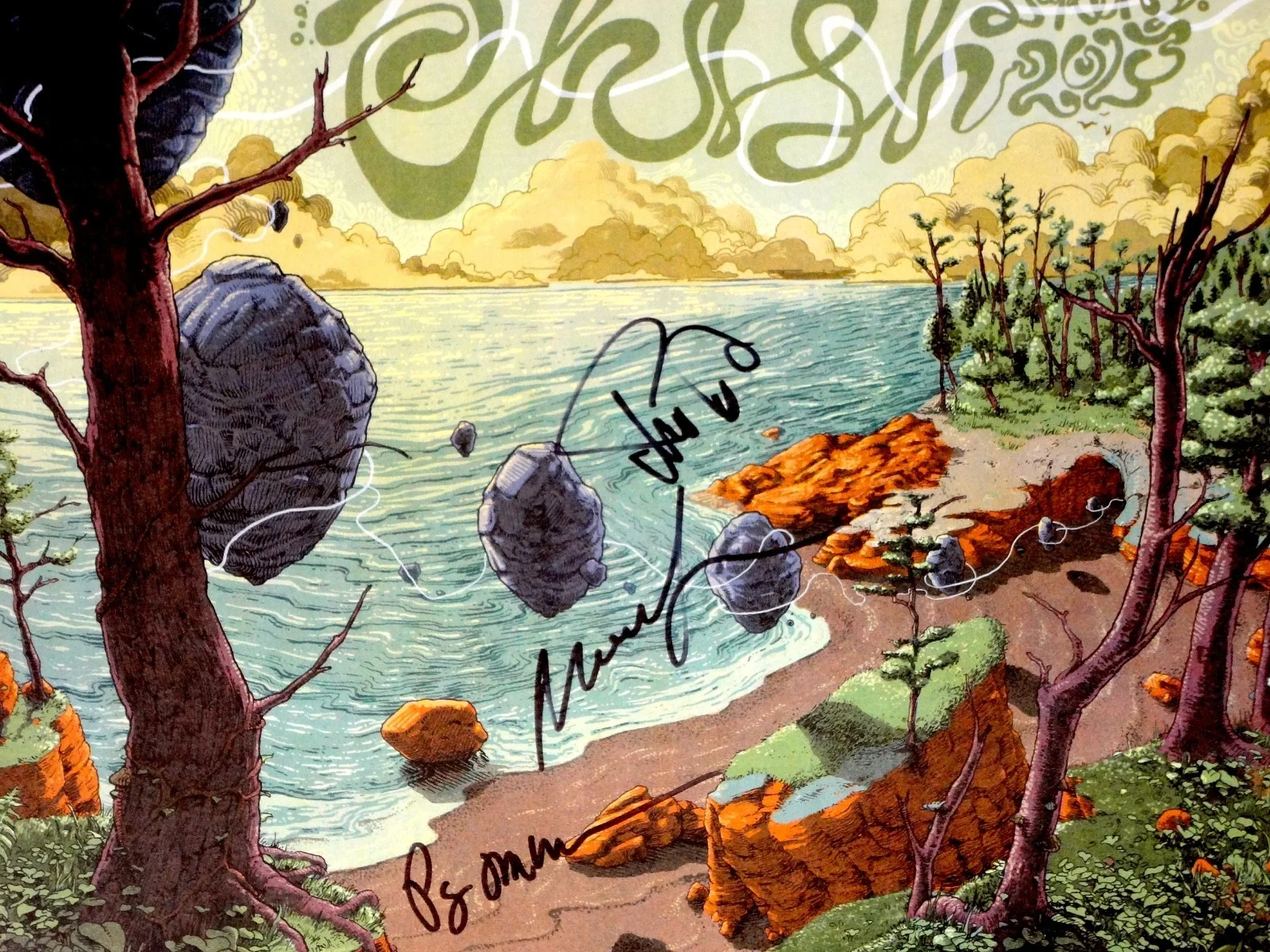 PHISH HAND SIGNED AUTOGRAPHED 2023 TOUR CONCERT POSTER BY 3 RARE W/ EXACT PROOF!, image 2