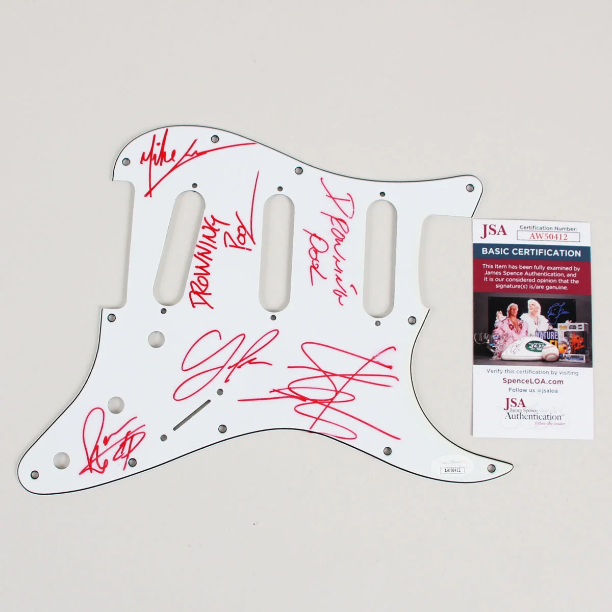 Drowning Pool Band Signed Pickguard - COA JSA, image 2