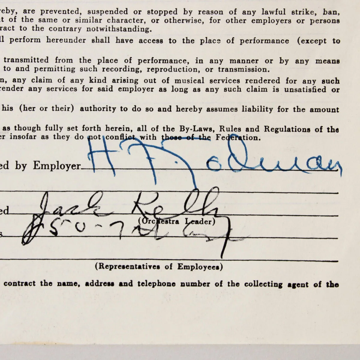 Jack Kelly Signed Contract - COA JSA, image 2