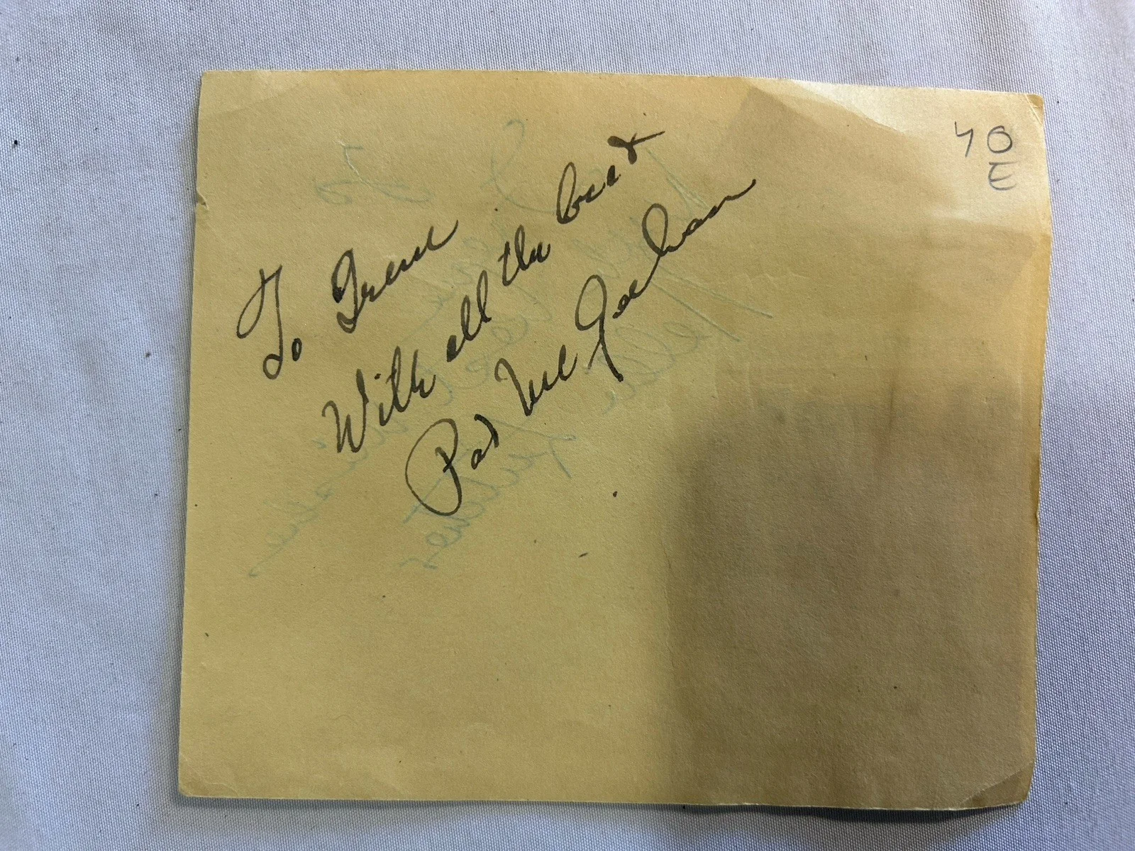JAZZ SINGER NELLIE LUTCHER HAND SIGNED AUTOGRAPHED PAPER, image 2