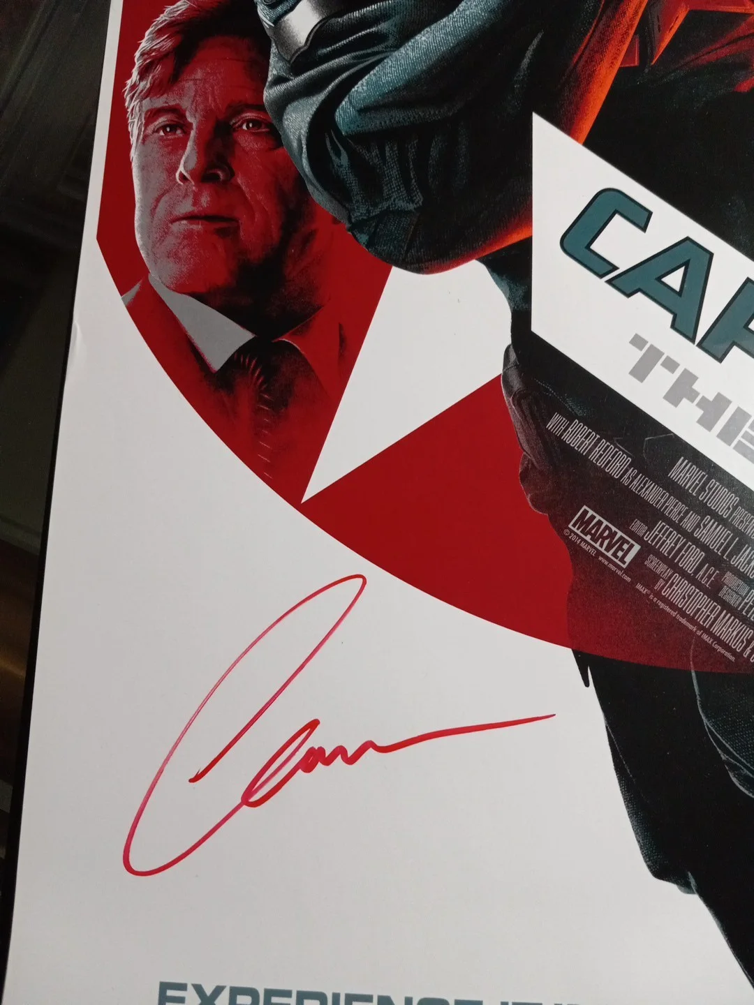 Captain America The Winter Soldier Movie Poster Signed By Chris Evans, image 2