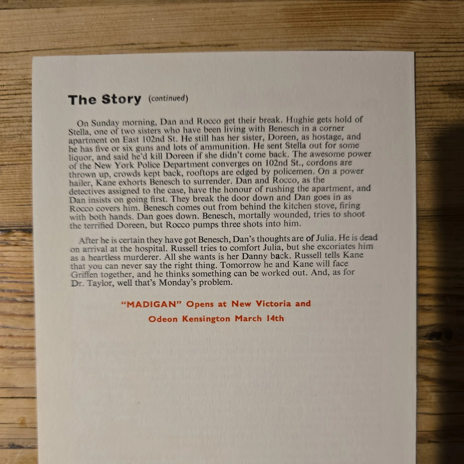 MADIGAN 1968 UK press booklet Don Siegel Richard Widmark Henry Fonda, изображение 2