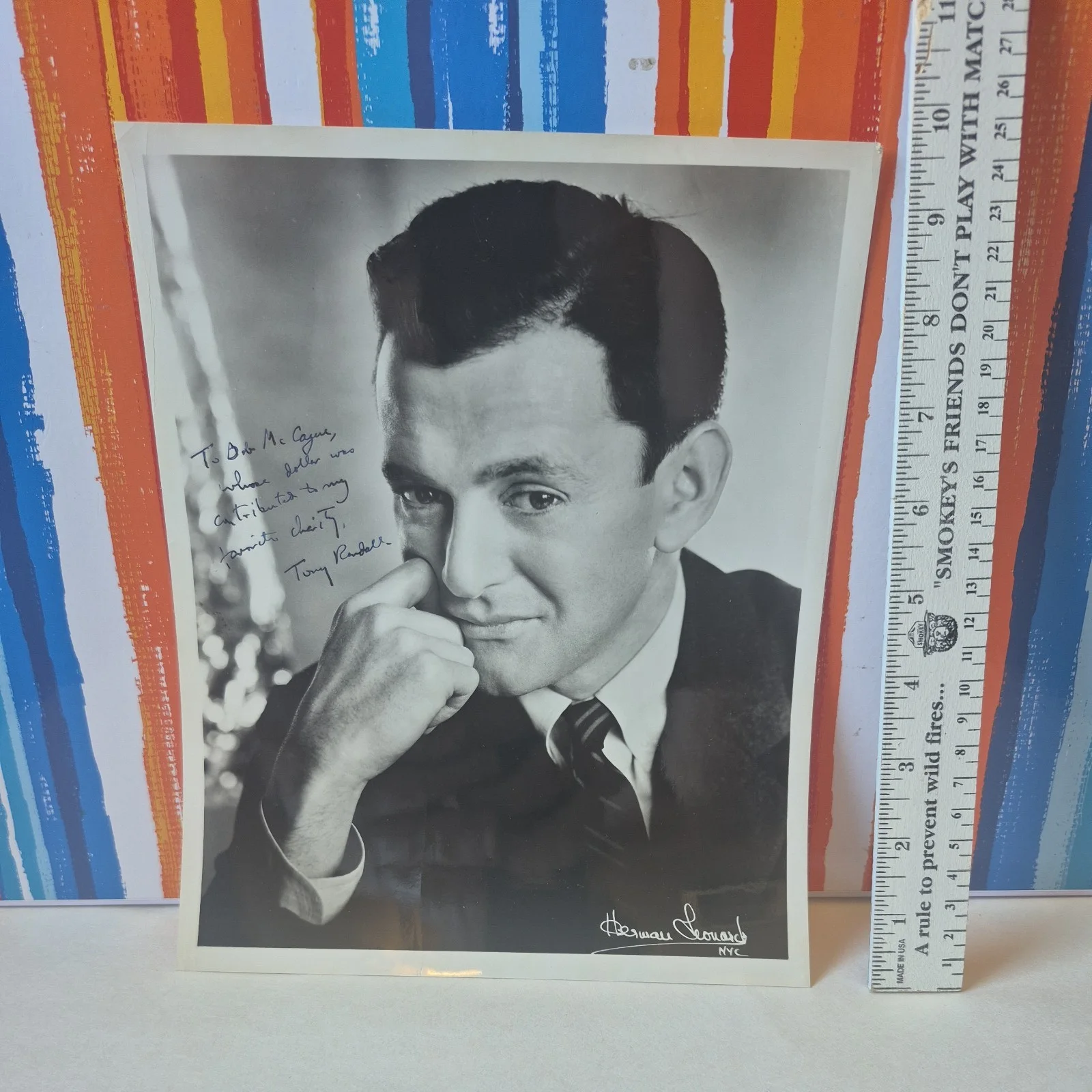 Tony Randall — TONY RANDALL Signed 8X10 Photo Autograph personalized Movie Actor "Odd Couple", изображение 2