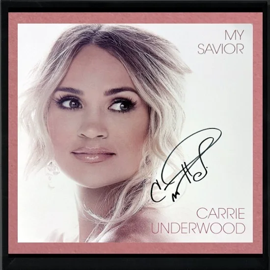 Carrie Underwood signed 2021 My Savior 11x11 Art Insert Vinyl/Record Framed- COA, image 2