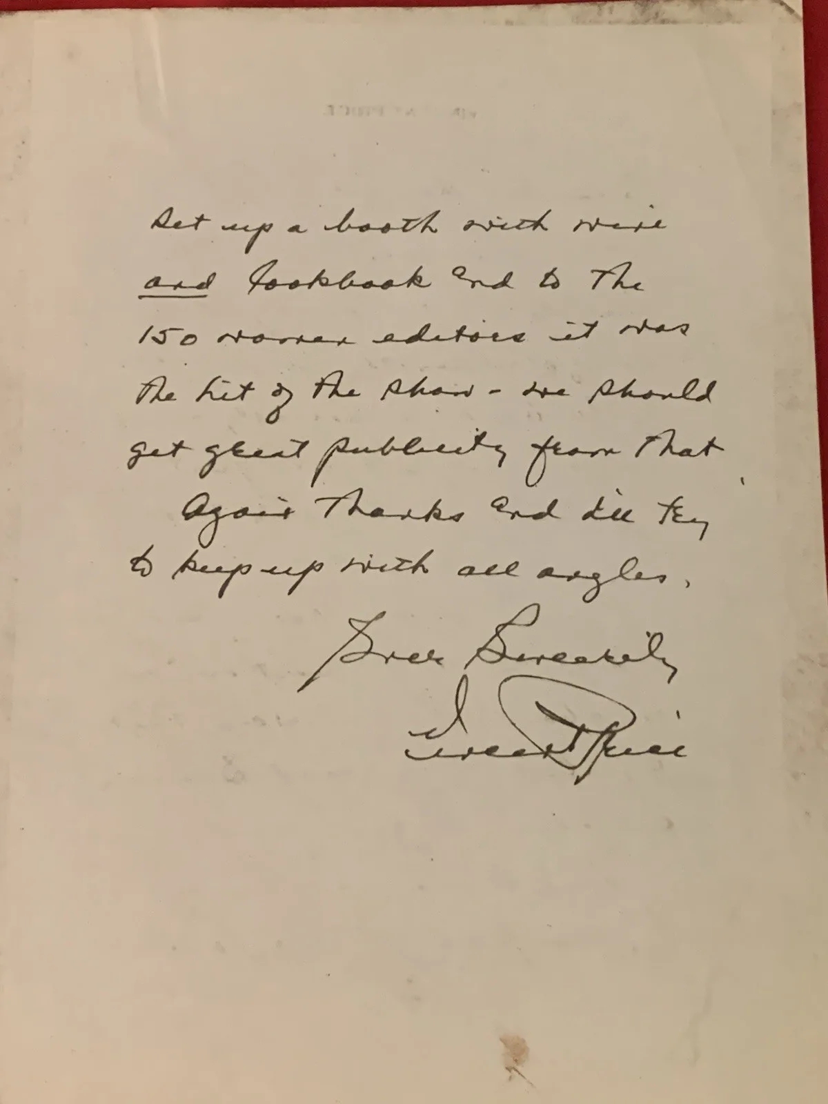Vincent Price Estate Xerox Page Of Two-page Letter From Vincent Price! 20j, изображение 2