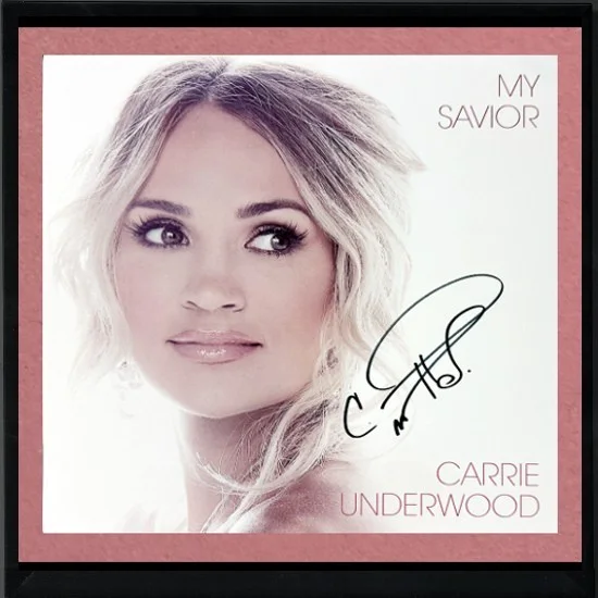Carrie Underwood signed 2021 My Savior 11x11 Art Insert Vinyl/Record Framed- COA, image 2
