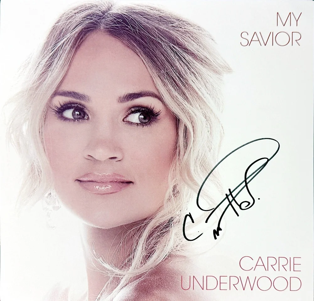 Carrie Underwood signed 2021 My Savior 11x11 Art Insert Vinyl/Record Framed- COA, image 3
