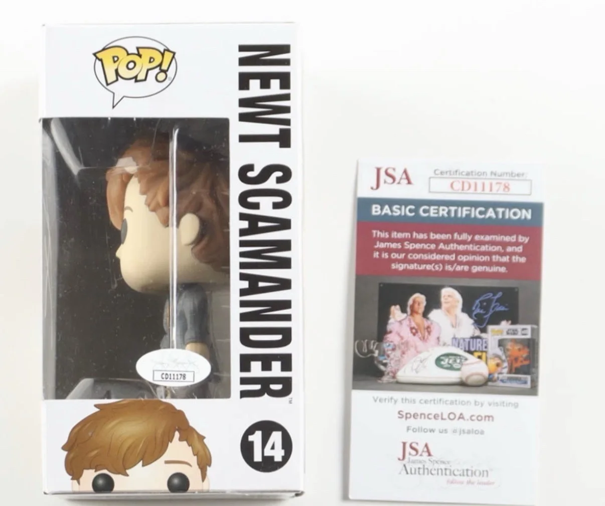 Eddie Redmayne — Eddie Redmayne Signed Fantastic Beasts Newt Scammander Funko Pop #14 Beckett COA, image 2