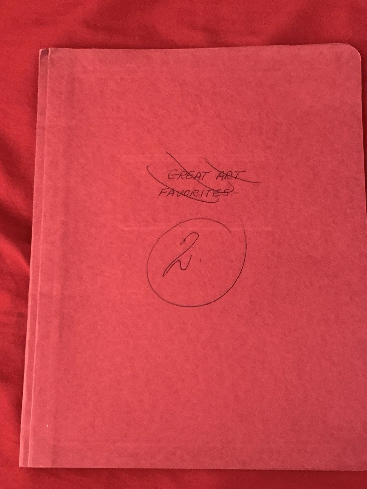 Vincent Price — Vincent Price Estate Red Folder with Vincent’s Handwriting! 20g