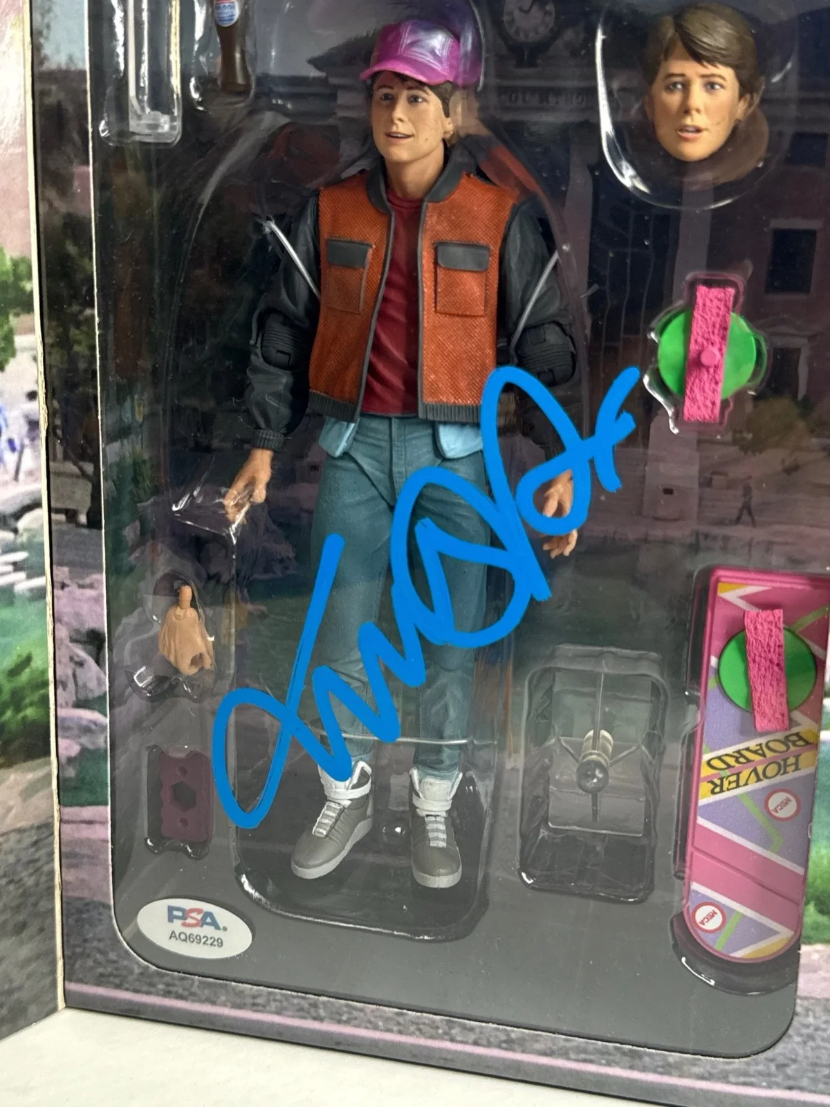 Michael J Fox — Michael J Fox Signed Neca Back To The Future II Ultimate Marty McFly Figure PSA, image 2
