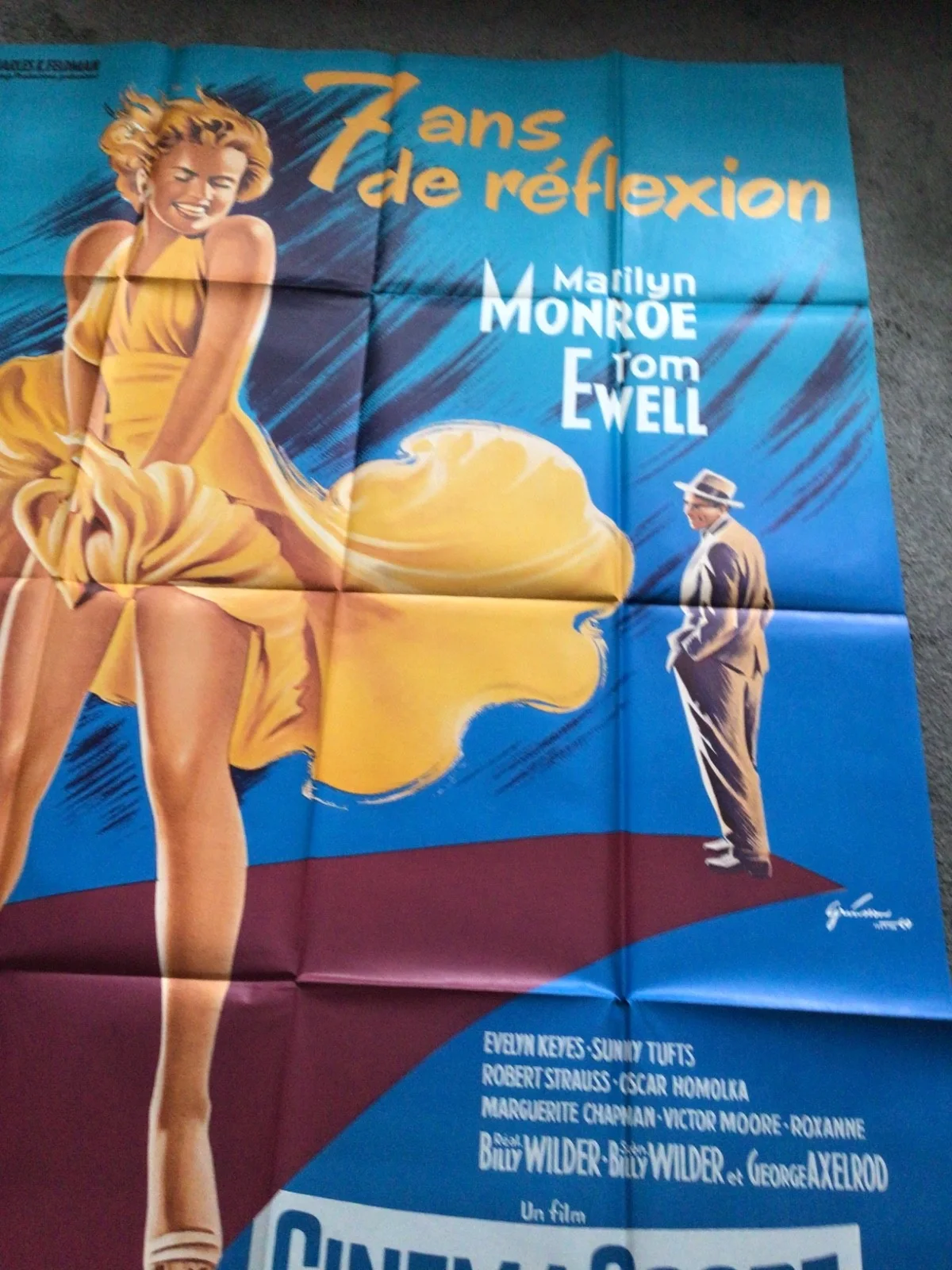 Marilyn Monroe 7 Year Itch large original French movie poster in Mint condition, image 5