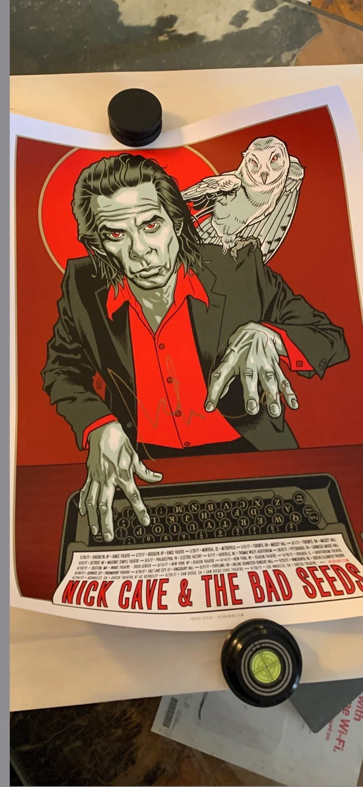 Nick Cave & The Bad Seeds 2017 Tour Poster Signed Excellent Condition! $159.99, изображение 3