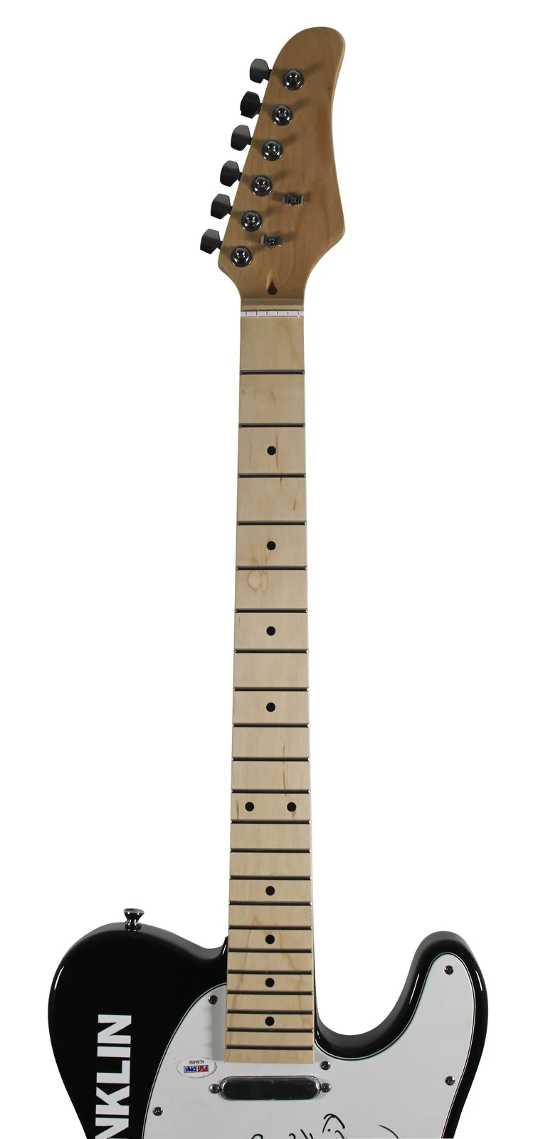 Aretha Franklin — Aretha Franklin Authentic Signed Glarry Black Electric Guitar PSA/DNA #AE84459, image 4