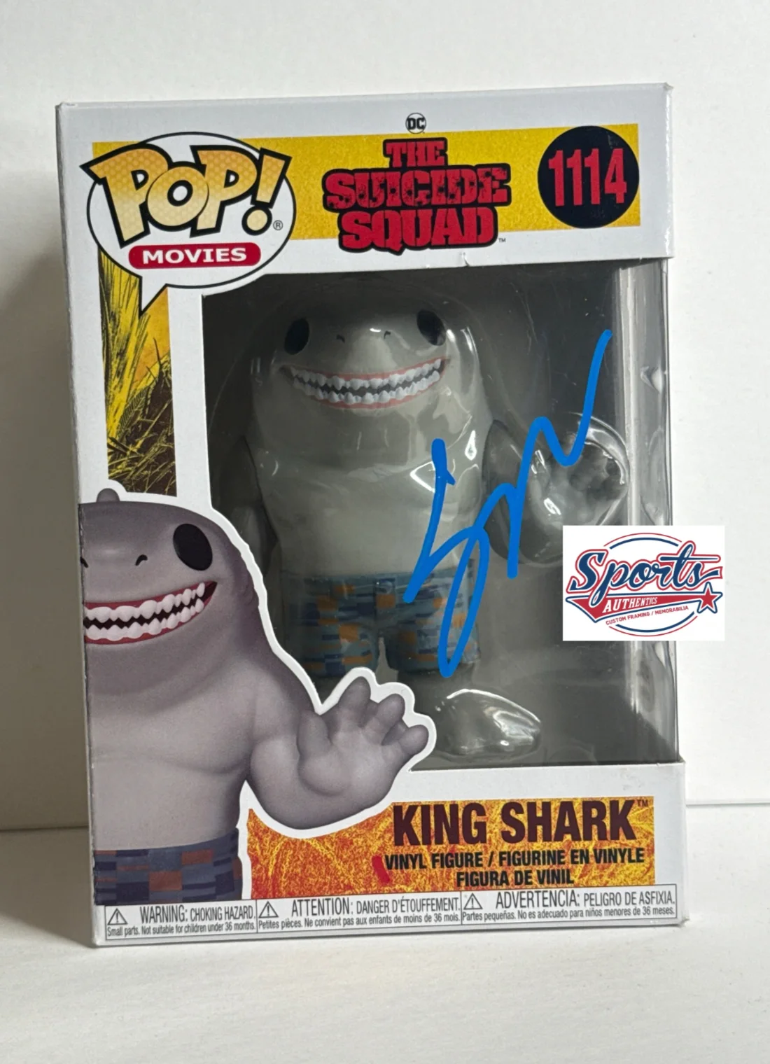 Steve Agee — Steve Agee Signed King Shark The Suicide Squad Funko #1114 PSA AQ52568