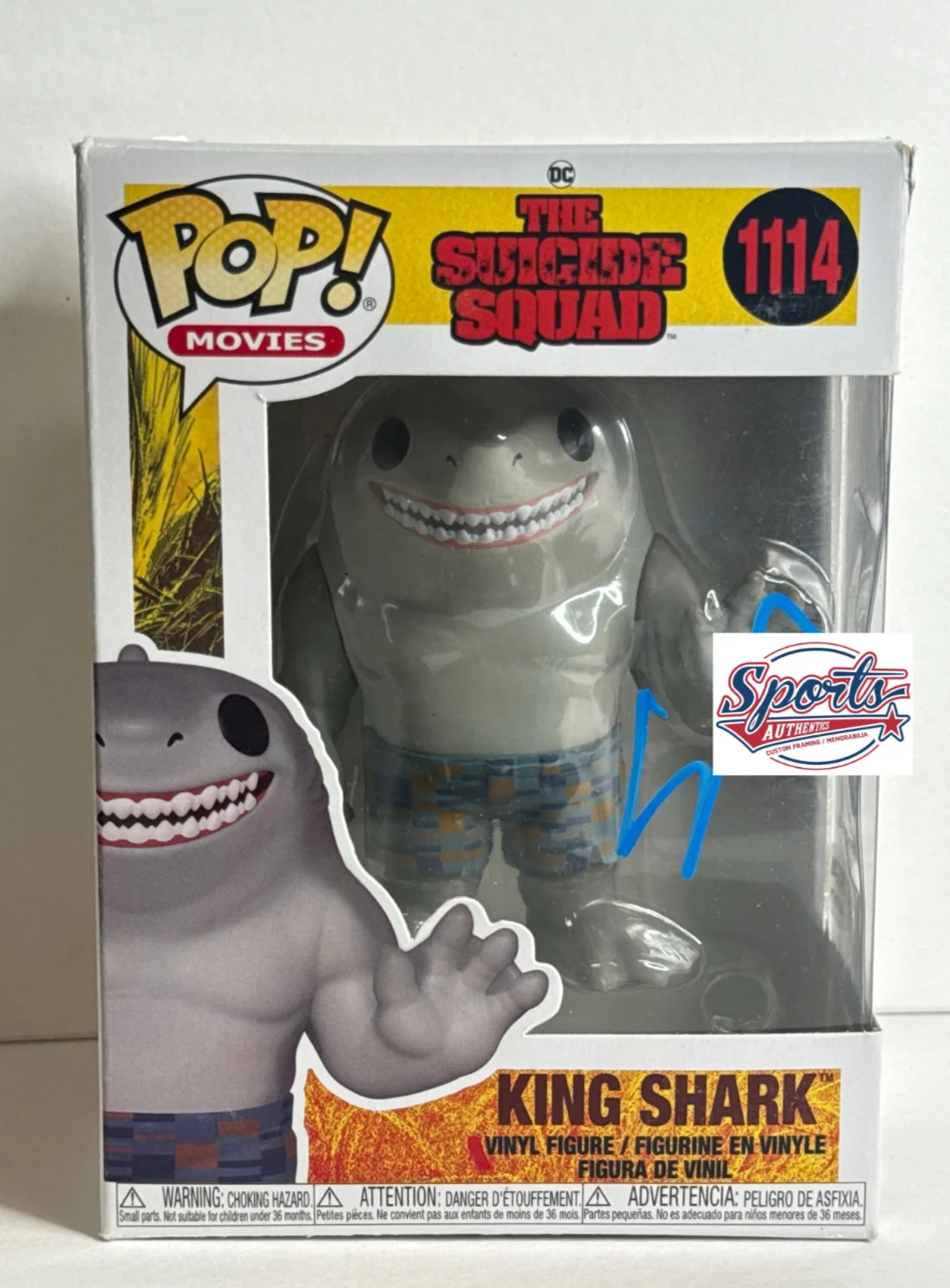 Steve Agee — Steve Agee Signed King Shark The Suicide Squad Funko #1114 PSA AQ52570