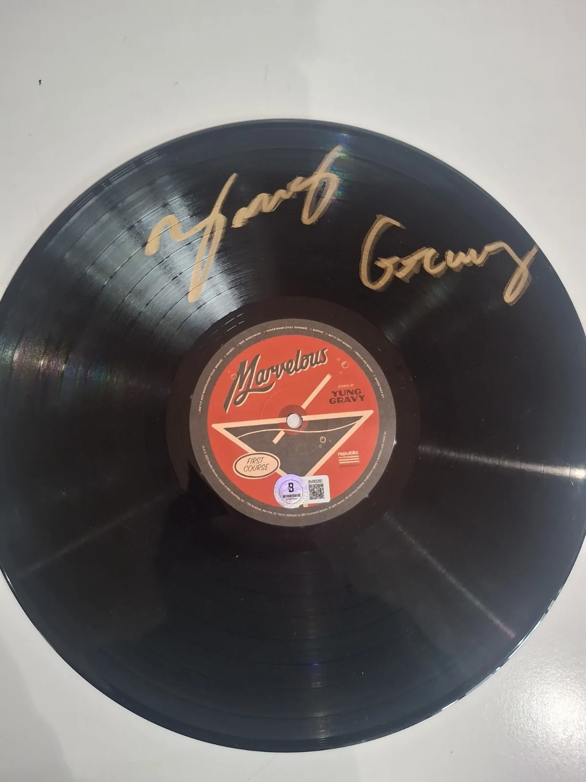 Yung Gravy Signed Marvelous Vinyl Beckett Bas Certified, image 4