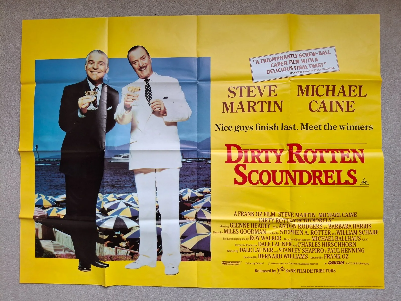 Dirty Rotten Scoundrels Rare & Original Film Cinema Movie Quad Poster, изображение 2